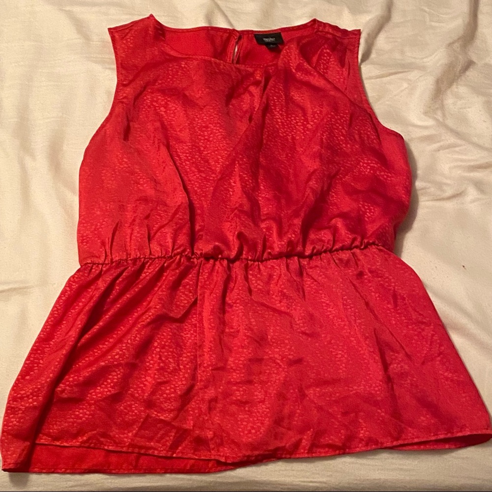 Dark Pink Faux Wrap Blouse